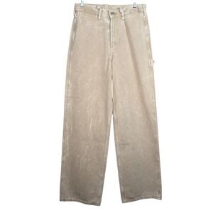 Dala Womens Starch Drought Jeans Loose Straight Leg Beige Size 29